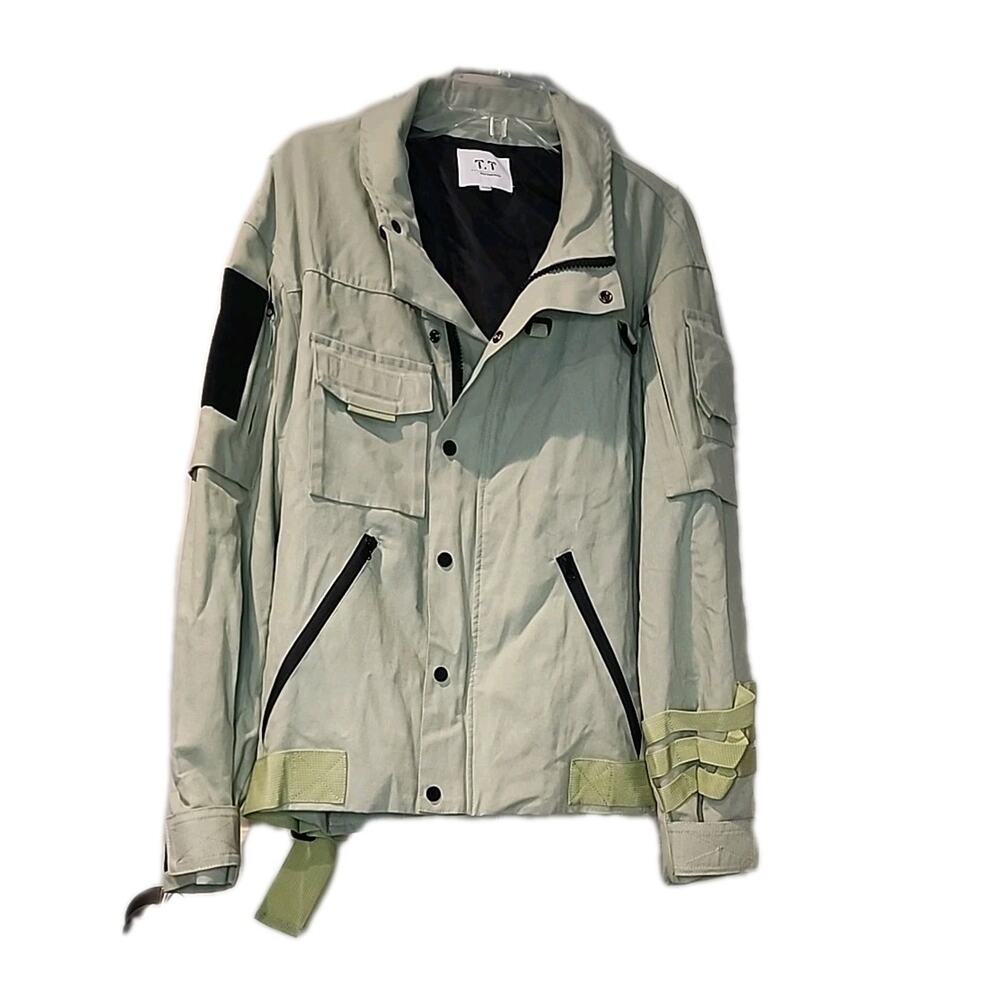 T.T UNM Original Design Utility Jacket Mens Sz XXL Mint Green Canvas Military
